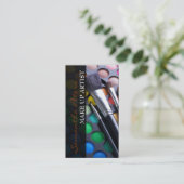 Bruine make-up Artist Palette Brush Visitekaartje (Staand voorkant)