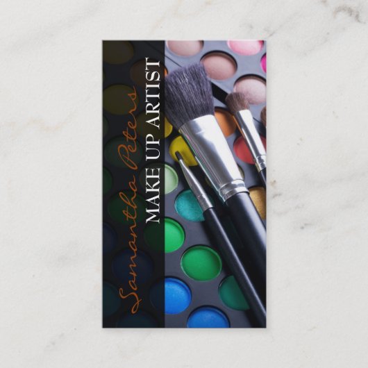 Bruine make-up Artist Palette Brush Visitekaartje (Voorkant)
