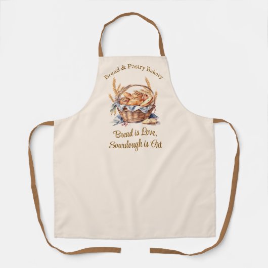 Bruine Mand Zuurdesembrood & Tarwe Bakkerij Schort (Voorkant)