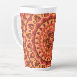 Bruine Mandala Aardse Boho Patroon Neutraal Knus Latte Mok