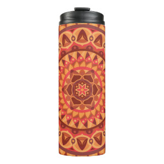 Bruine Mandala Aardse Boho Reis Neutrale Geometris Thermosbeker