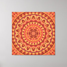 Bruine Mandala Kunst Aardse Boho Geometrische Geze Canvas Afdruk