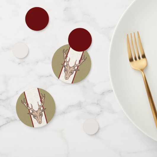 Bruine mannelijke herten hoofd grote gewei tan roo confetti (Groep)