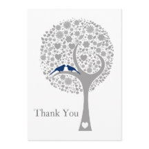 bruine marineblauw lovevogels bruiloft Dank u