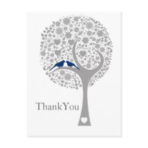 bruine marineblauw lovevogels bruiloft Dank u