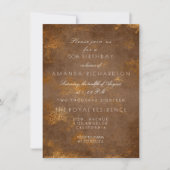 Bruine Marmer Sepia Vervallen Grungy Gouden Verjaa Kaart (Voorkant)