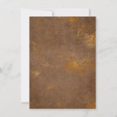 Bruine Marmer Sepia Vervuild Grungy Gouden Verjaar Kaart (Achterkant)