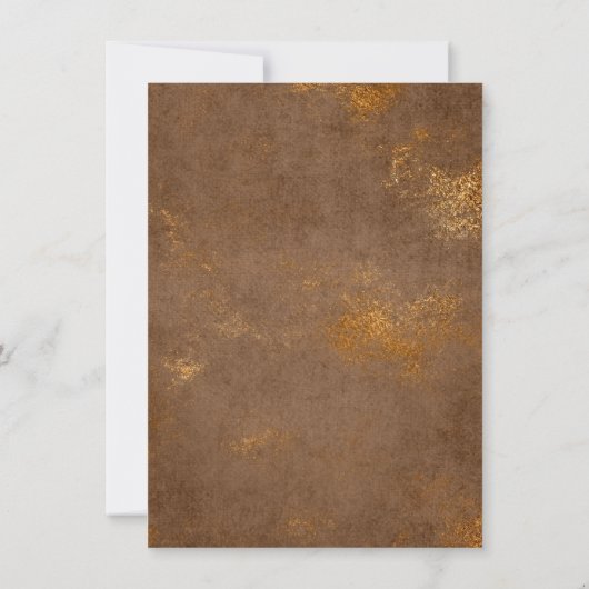 Bruine Marmer Sepia Vervuild Grungy Gouden Verjaar Kaart (Achterkant)