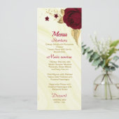 bruine marmerbruiloft menu (Staand voorkant)