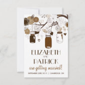 Bruine Mason Jars en Bloemen Herfst Ontvangstkaart Kaart (Achterkant)