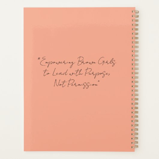 Bruine meisjes spiraal boek planner (Achterkant)