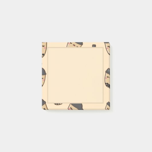 Bruine melk Tea Bubble Tea Boba Cute Sticky Notes (Voorkant)