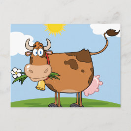 Bruine melkkoe briefkaart
