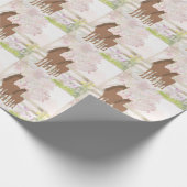  bruine merrie en veulen paard cadeaupapier (Hoek)