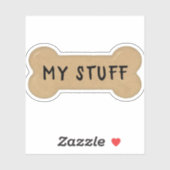Bruine Milk Bone met tekst Sticker (Vel)