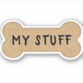Bruine Milk Bone met tekst Sticker (Voorkant)