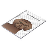 Bruine Mini Goldendoodle Cartoon Hond & Tekst Notitieboek (Linkerzijde)