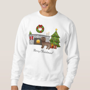 Bruine Mini Goldendoodle - Feestelijke Kerst Kamer Trui