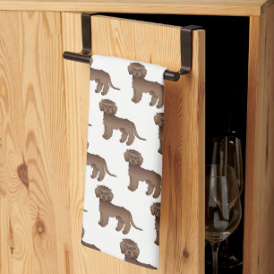Bruine Mini Goldendoodle Mooie Cartoon Hond Patroo Theedoek