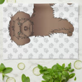 Bruine Mini Goldendoodle Mopshond Cute Cartoon & P Theedoek (Gevouwen)
