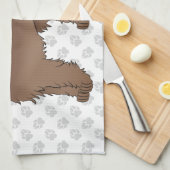 Bruine Mini Goldendoodle Mopshond Cute Cartoon & P Theedoek (Quarter Fold)
