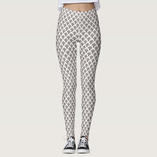 Bruine Mini Palm Tree Vrouwen Leggings (Voorkant)