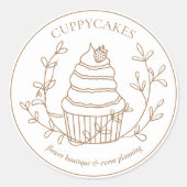 Bruine minieme aardbeiboompaart ronde sticker (Voorkant)