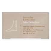 Bruine minimale voetmassage Podiatry Magnetisch Visitekaartje (Voorkant)