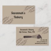 Bruine minimalistische baking whisk bakkerij visitekaartje (Voorkant / Achterkant)