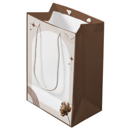 Bruine minimalistische Boho droge bloem Medium Cadeauzakje