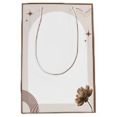 Bruine minimalistische Boho droge bloem Medium Cadeauzakje (Voorkant)