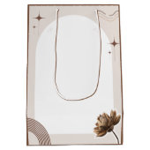 Bruine minimalistische Boho droge bloem Medium Cadeauzakje (Achterkant)