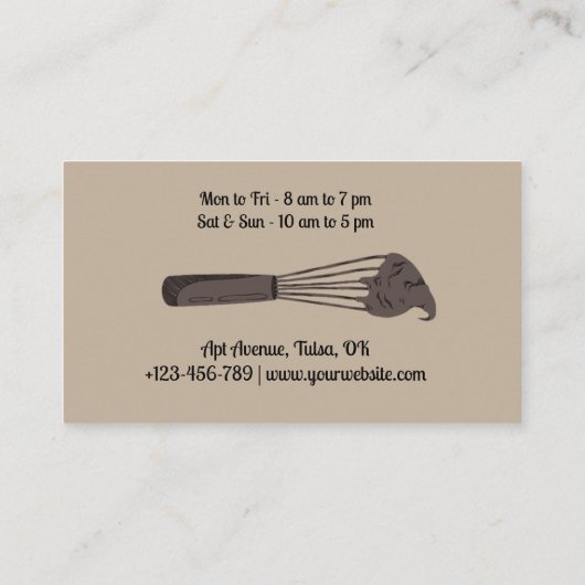 Bruine minimalistische cupcakes bakkerijkorting klantenkaartje (Achterkant)