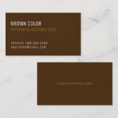 Bruine minimalistische elegante professional visitekaartje (Voorkant / Achterkant)