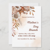 Bruine minimalistische Herfst Moederdag Brunch Kaart (Voorkant)