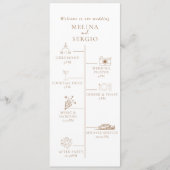 Bruine minimalistische kalligrafie programmakaart (Voorkant)