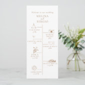 Bruine minimalistische kalligrafie programmakaart (Staand voorkant)