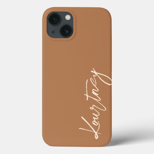 Bruine Minimalistische Script Naam Gepersonaliseer Case-Mate iPhone Case (Achterkant)