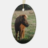 bruine minipaarden keramisch ornament (Links)