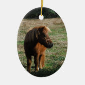 bruine minipaarden keramisch ornament (Voorkant)