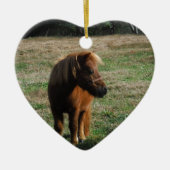 bruine minipaarden keramisch ornament (Voorkant)