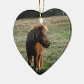 bruine minipaarden keramisch ornament (Links)