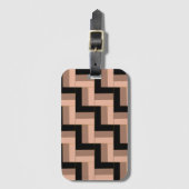 Bruine Mocha Zwarte geometrische rechthoeken Bagagelabel (Voorkant (verticaal))