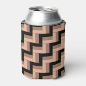 Bruine Mocha Zwarte geometrische rechthoeken Blikjeskoeler (Blikje Voorkant)