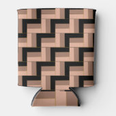 Bruine Mocha Zwarte geometrische rechthoeken Blikjeskoeler (Voorkant)