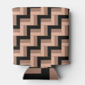 Bruine Mocha Zwarte geometrische rechthoeken Blikjeskoeler (Achterkant)