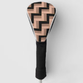 Bruine Mocha Zwarte geometrische rechthoeken Golfheadcover (Voorkant)