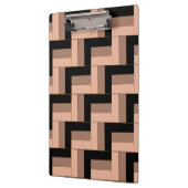 Bruine Mocha Zwarte geometrische rechthoeken Klembord (Links)