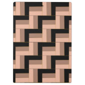 Bruine Mocha Zwarte geometrische rechthoeken Klembord (Achterkant)