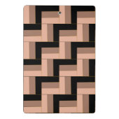 Bruine Mocha Zwarte geometrische rechthoeken Mini Klembord (Achterkant)
